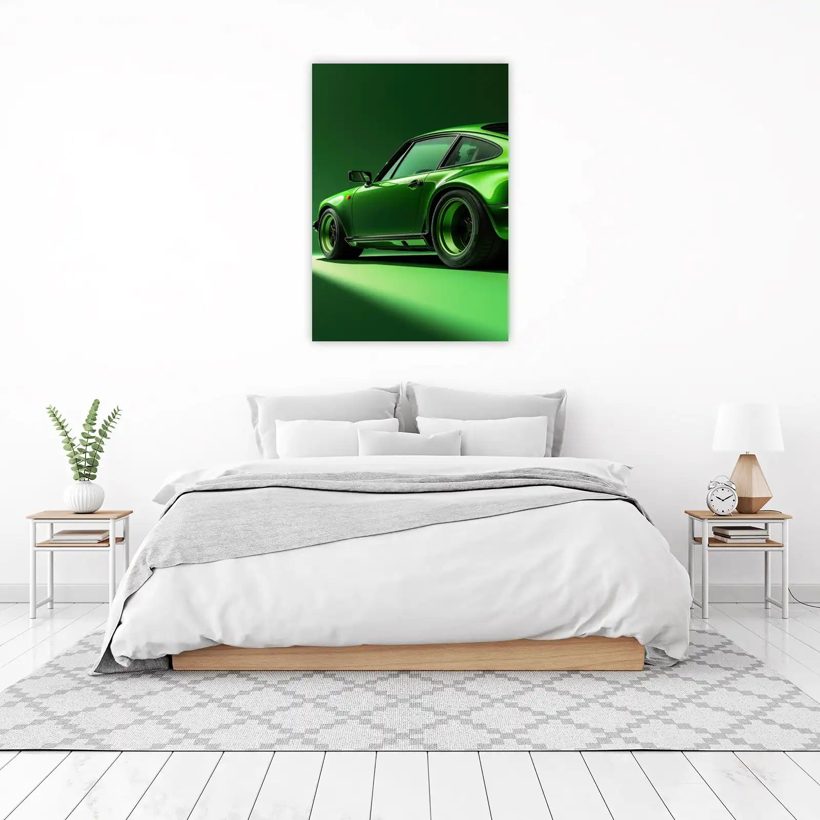 Vibrant Green Classic Car Wall Art