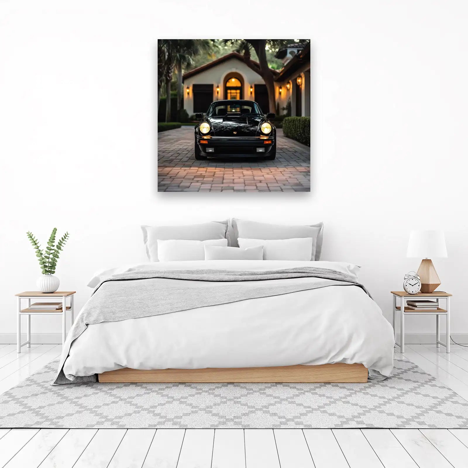 Classic Black Porsche Car Wall Art