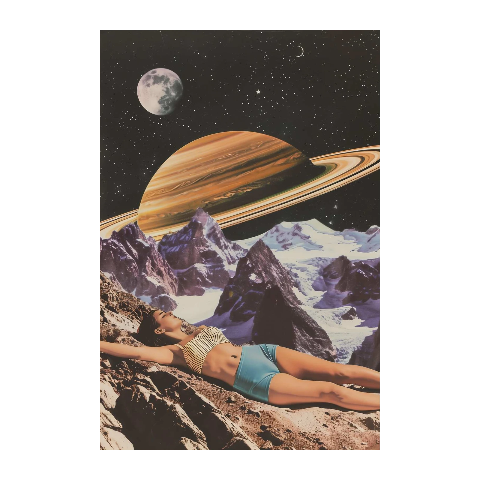 Cosmic Dreamer Saturn Landscape Wall Art