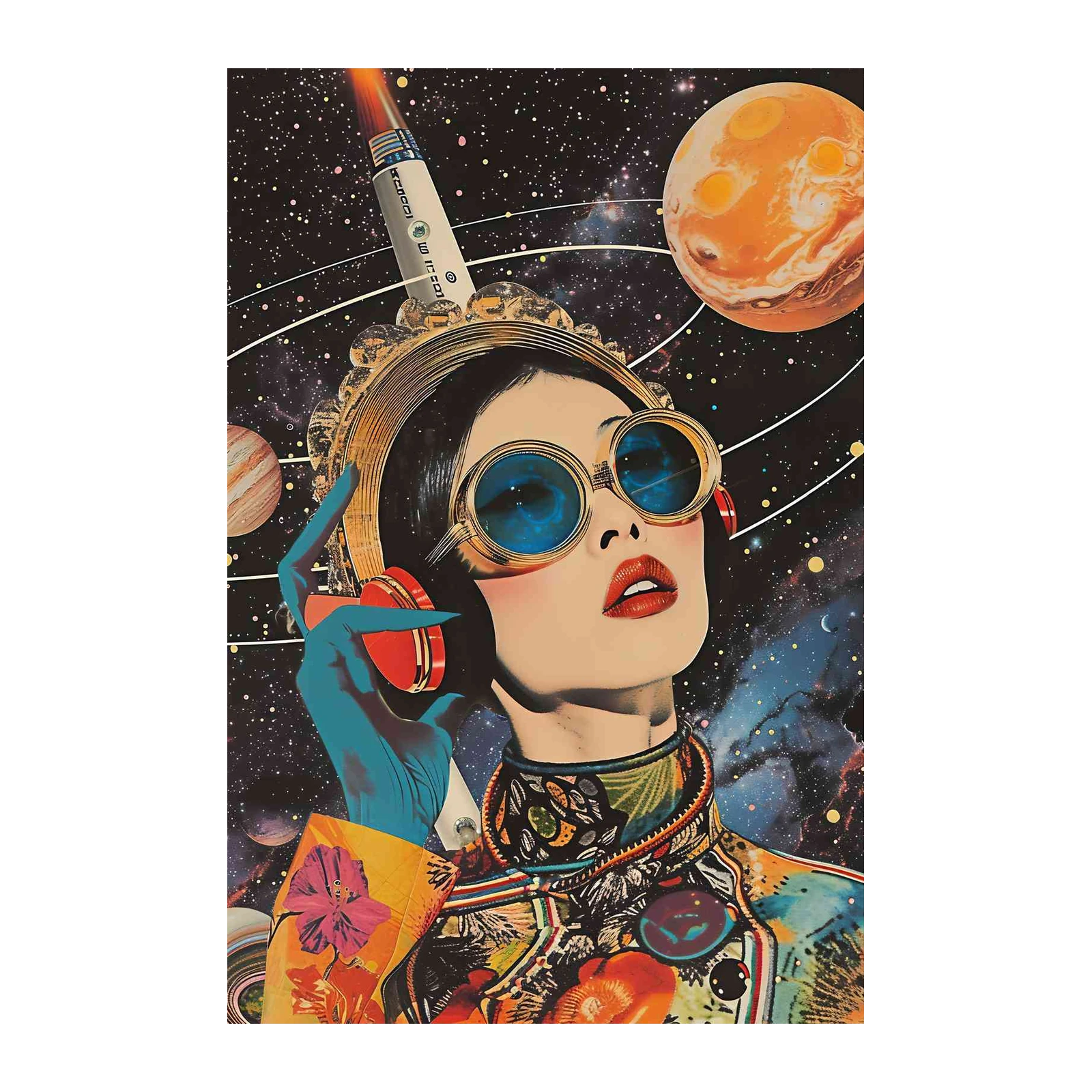Retro Space Babe Futuristic Wall Art
