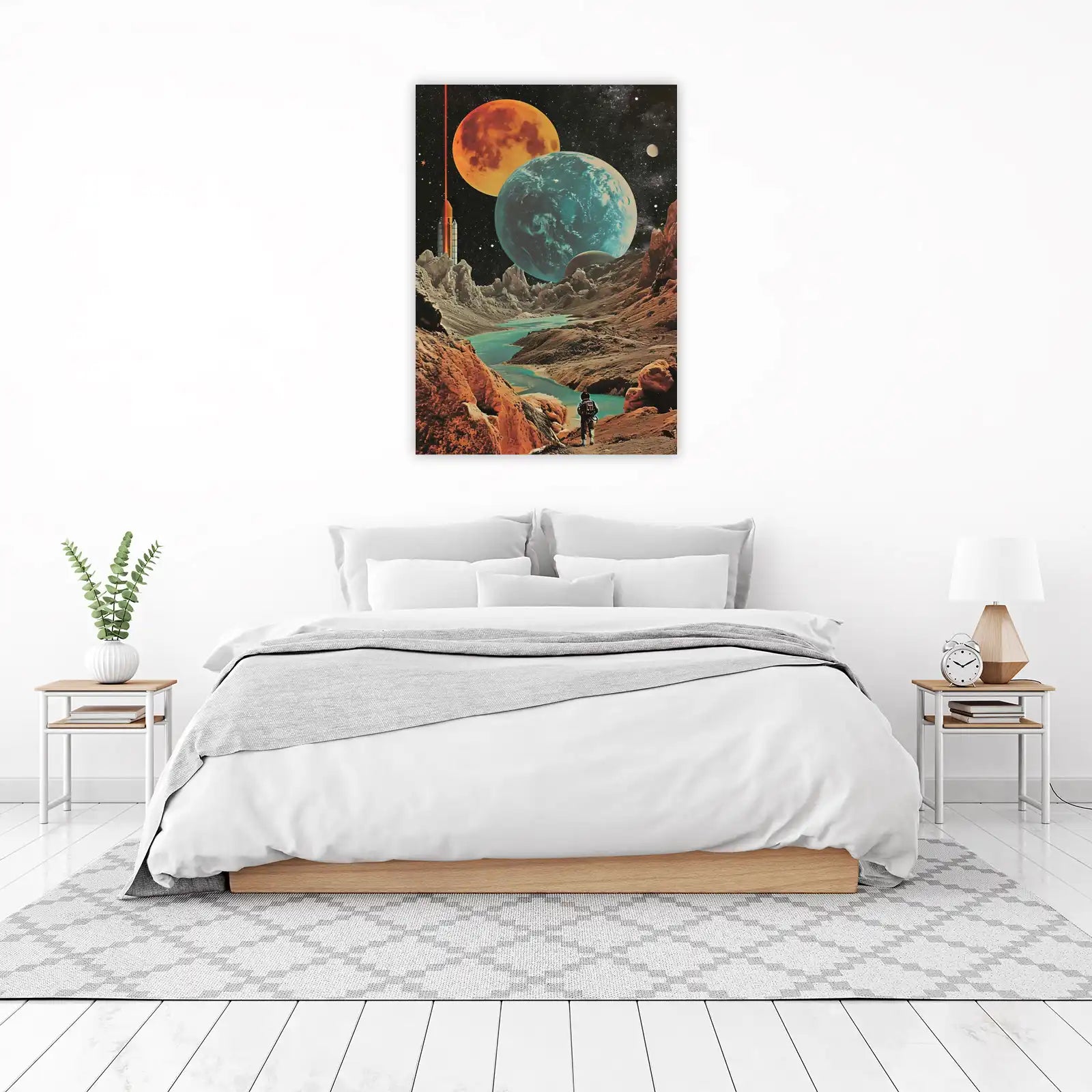 Retro Space Adventure Planetscape Wall Art