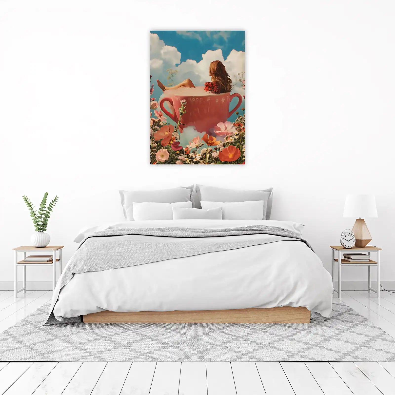 Whimsical Teacup Bath Wall Art | Floral Dream Art