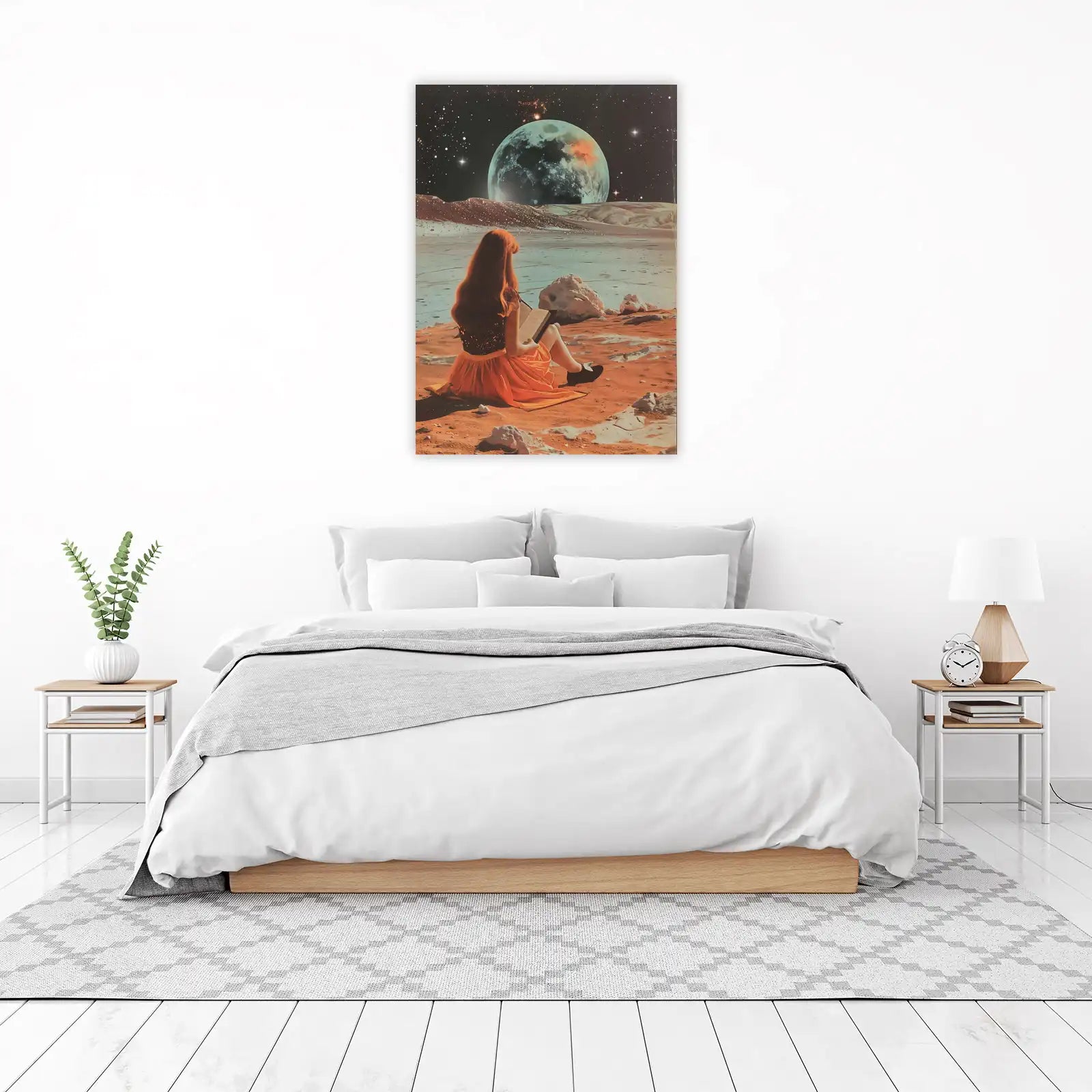 Cosmic Reader Retro Sci-Fi Wall Art