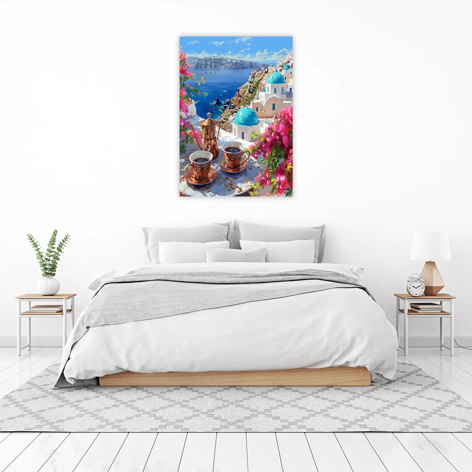 Santorini Morning Coffee Dream Wall Art