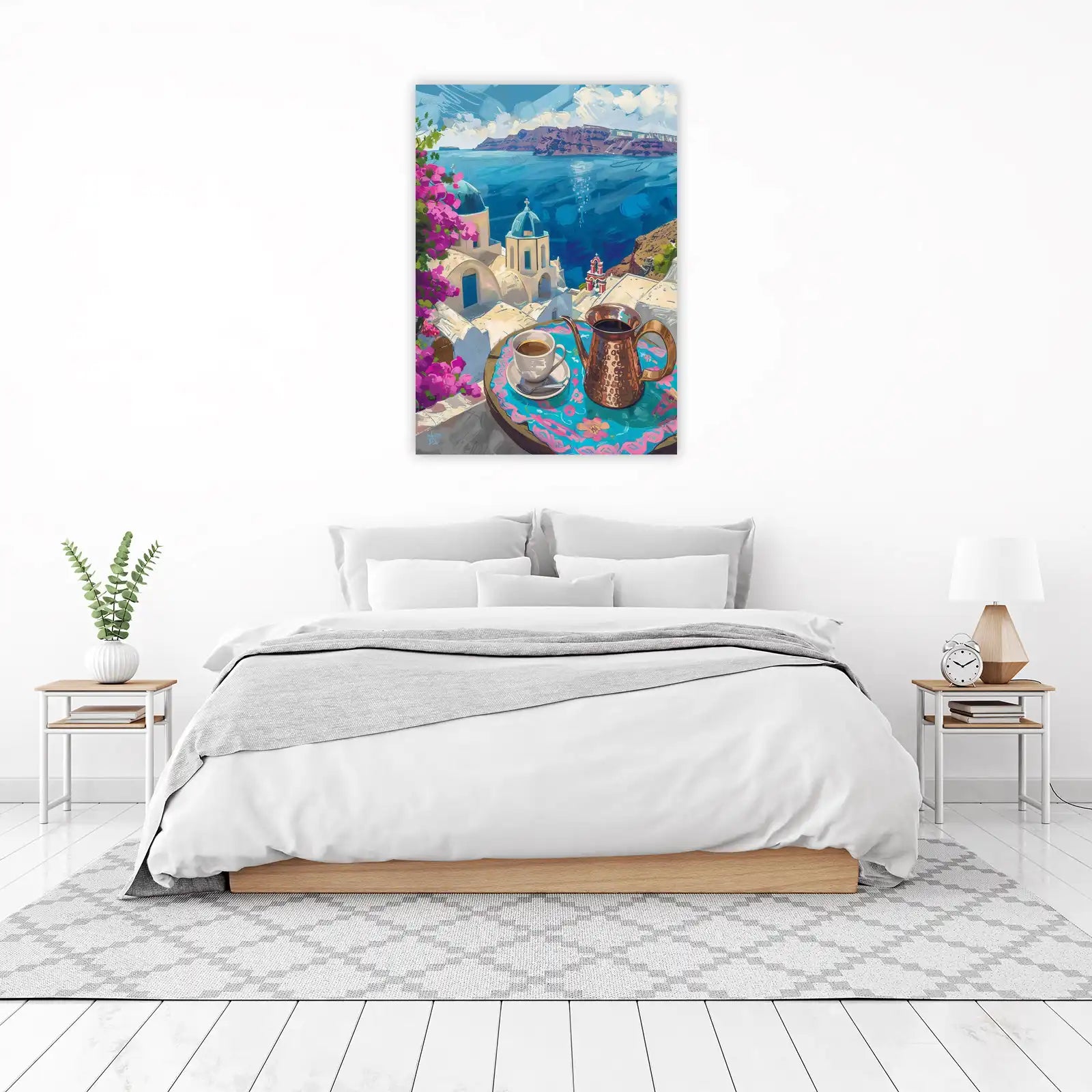 Santorini Coffee View Wall Art