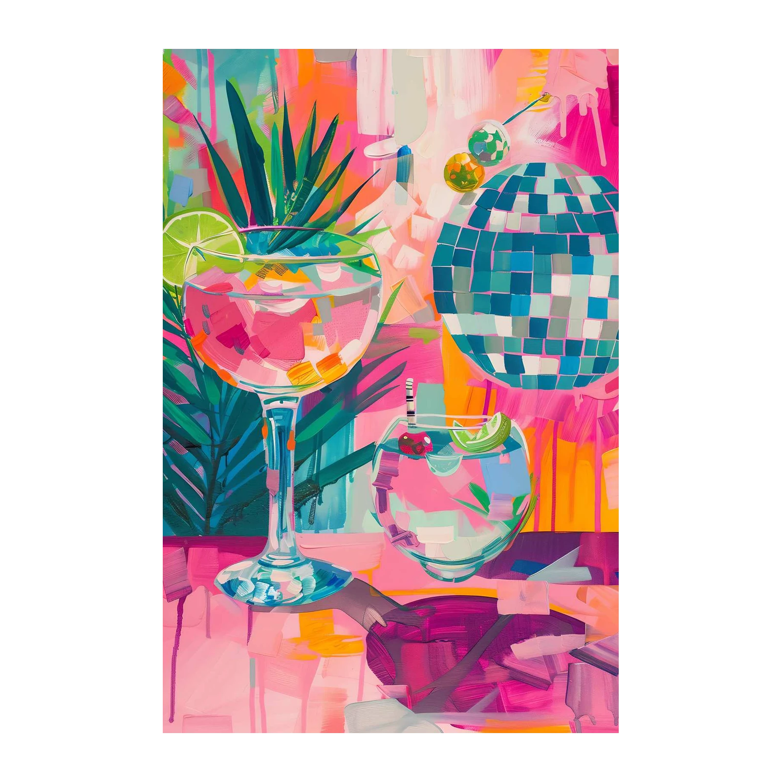 Vibrant Cocktail Disco Dream Wall Art