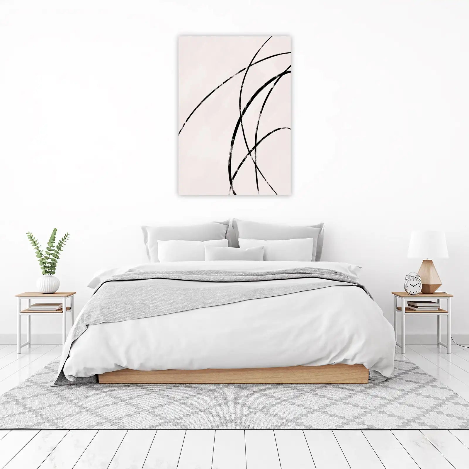 Minimalist Black Curve Abstract Wall Art