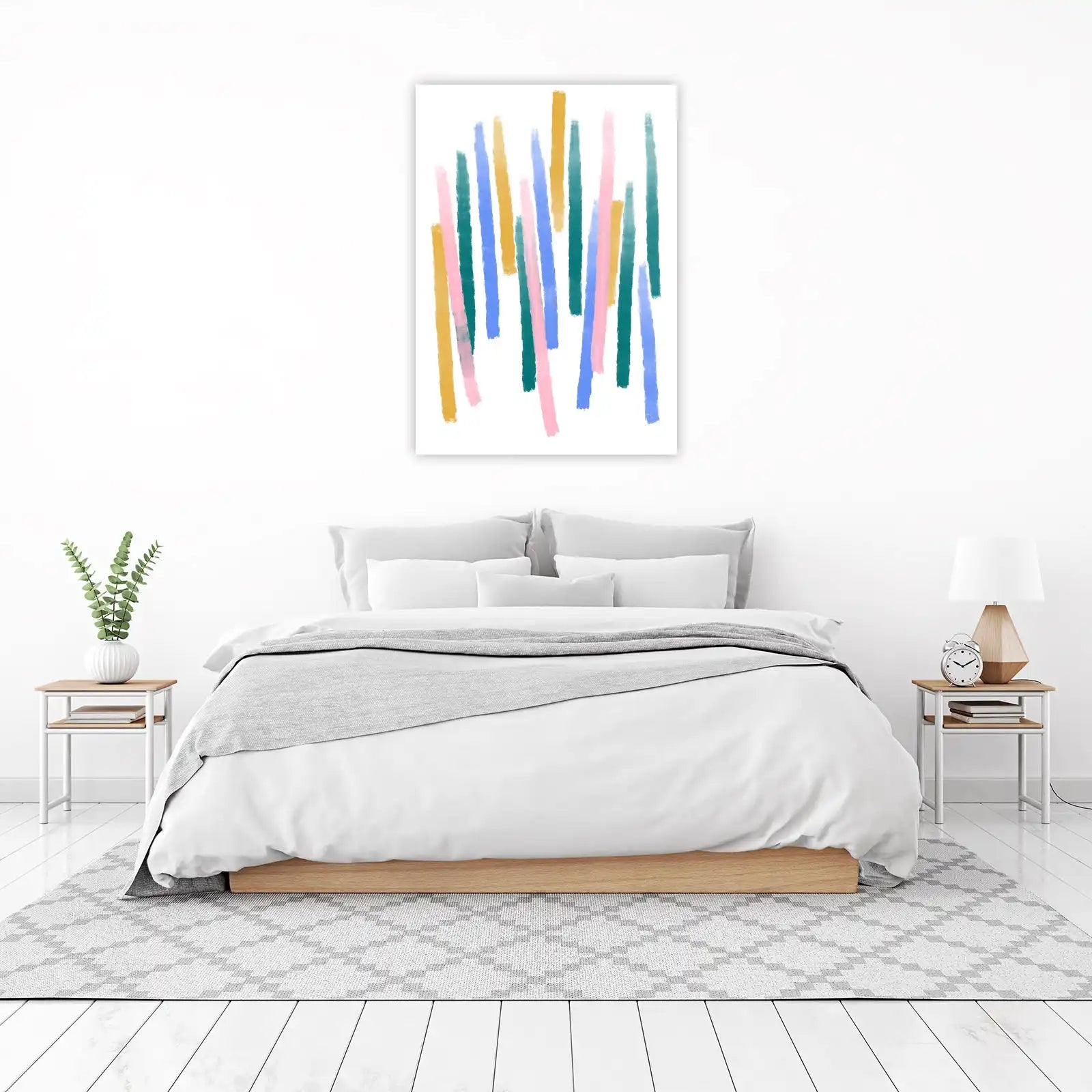 Abstract Brushstroke Stripes Wall Art