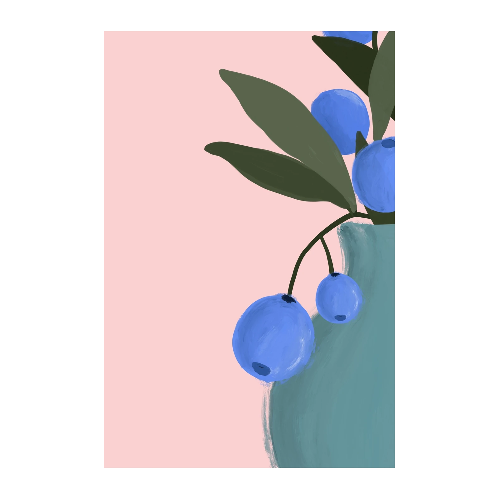 Vibrant Blueberry Botanical Wall Art