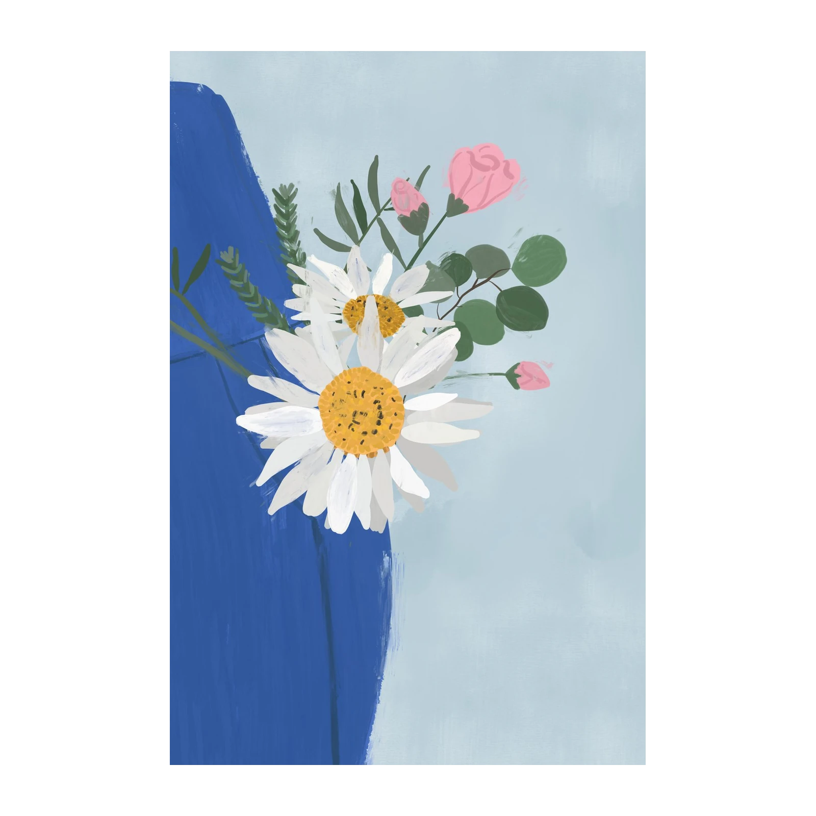 Vibrant Daisy & Rose Botanical Wall Art