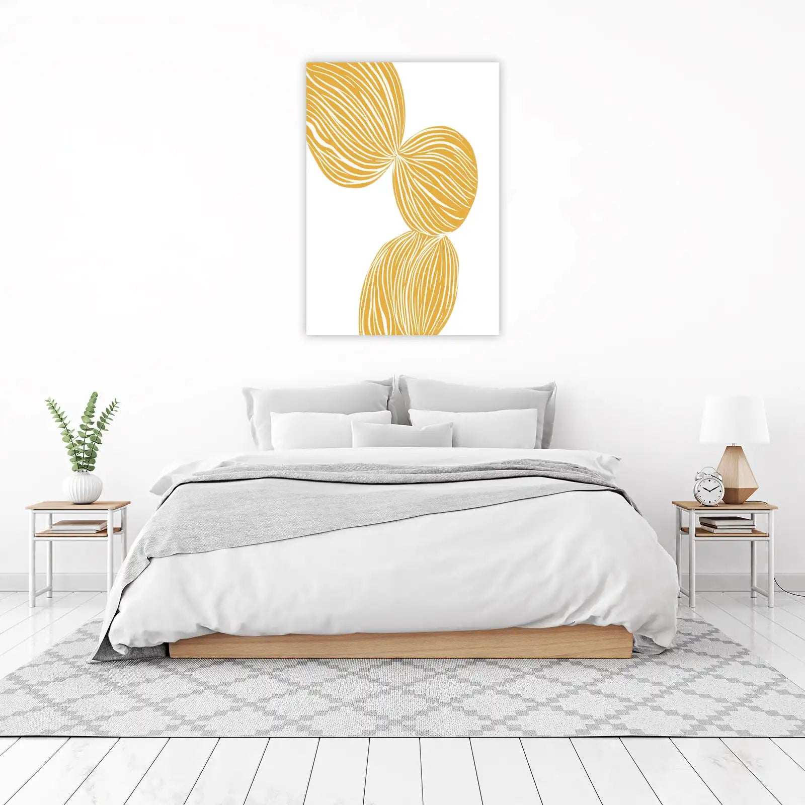 Abstract Ochre Swirls Wall Art