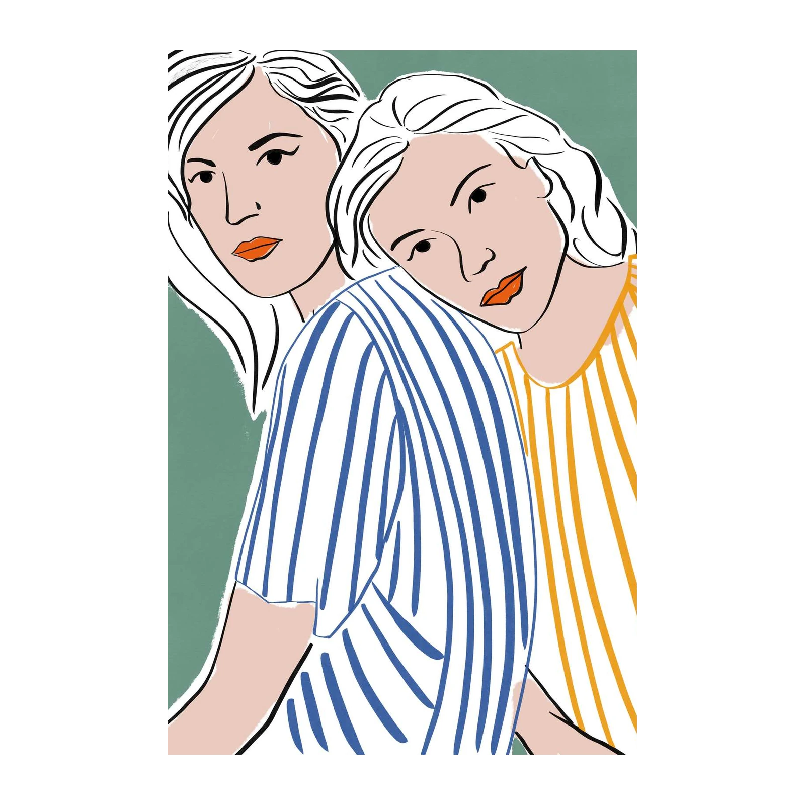 Abstract Duo Fashion Portrait Wall Art