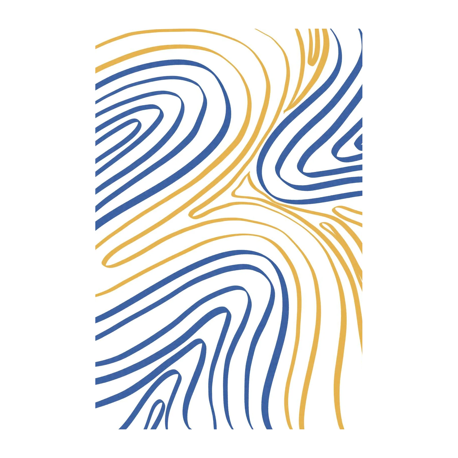Abstract Blue Gold Flow Wall Art