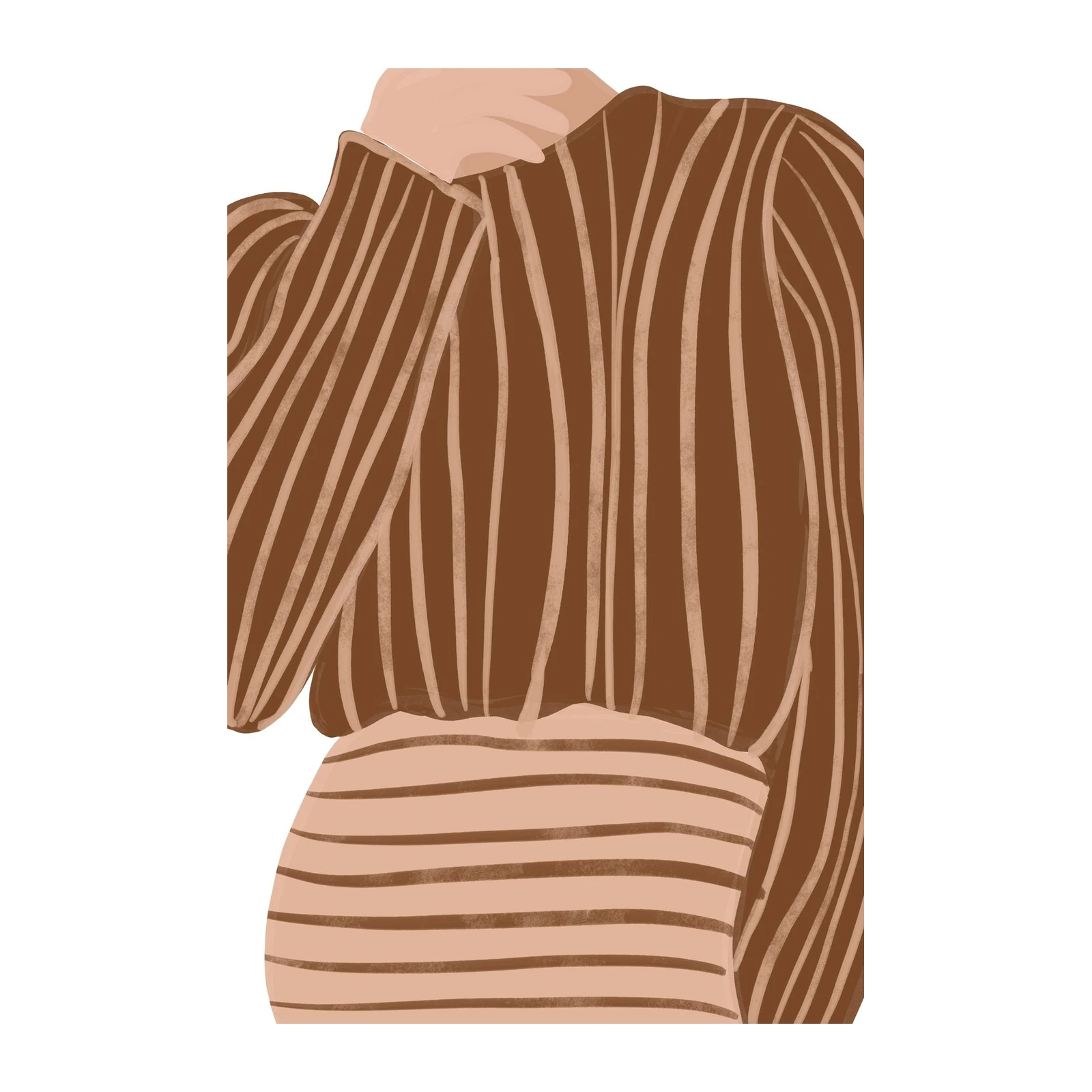 Boho Striped Figure Wall Art