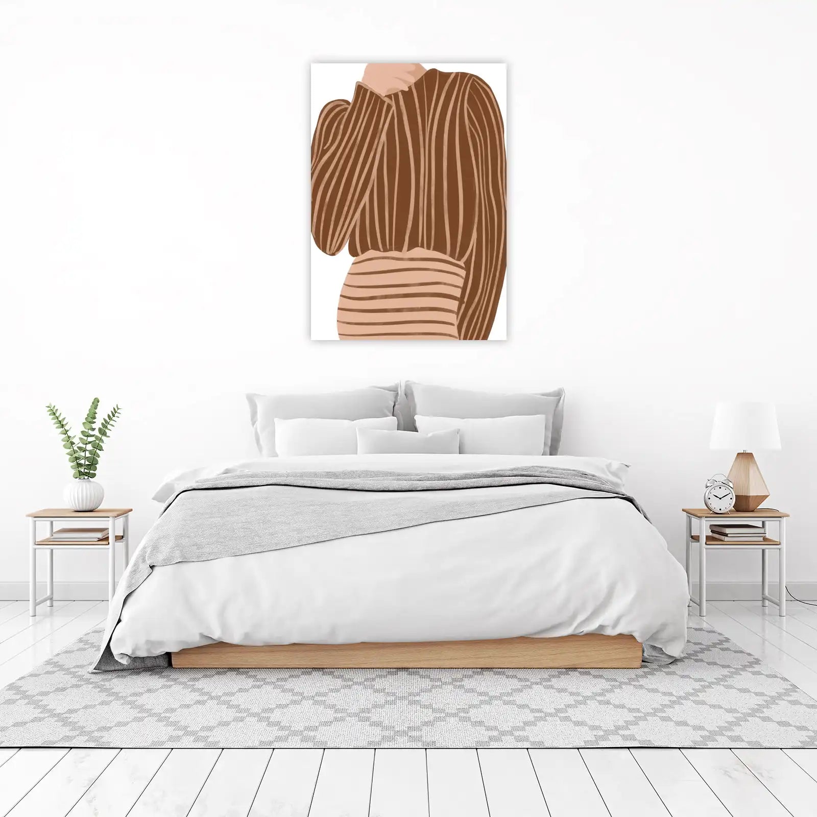 Boho Striped Figure Wall Art