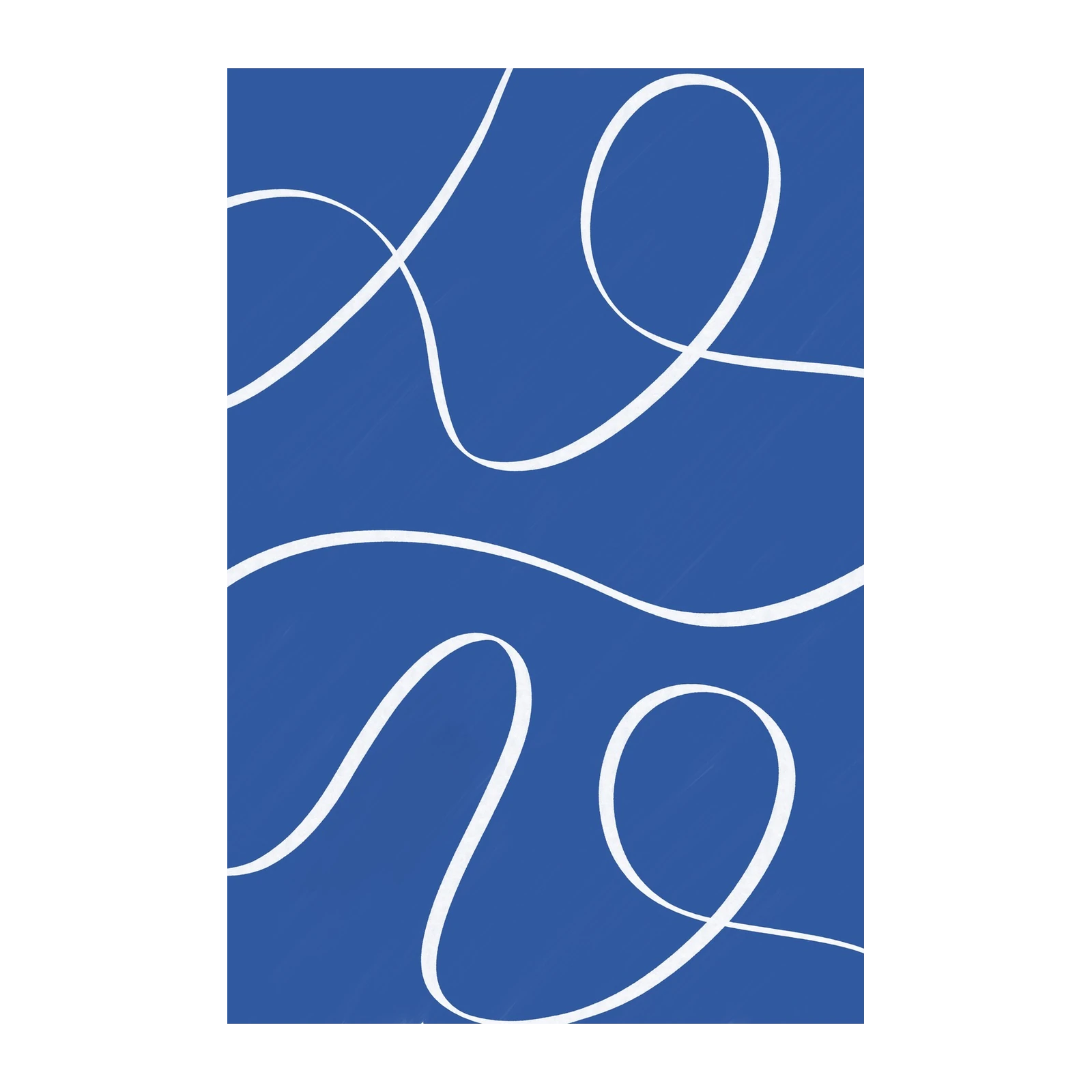 Modern Blue & White Abstract Ribbon Wall Art