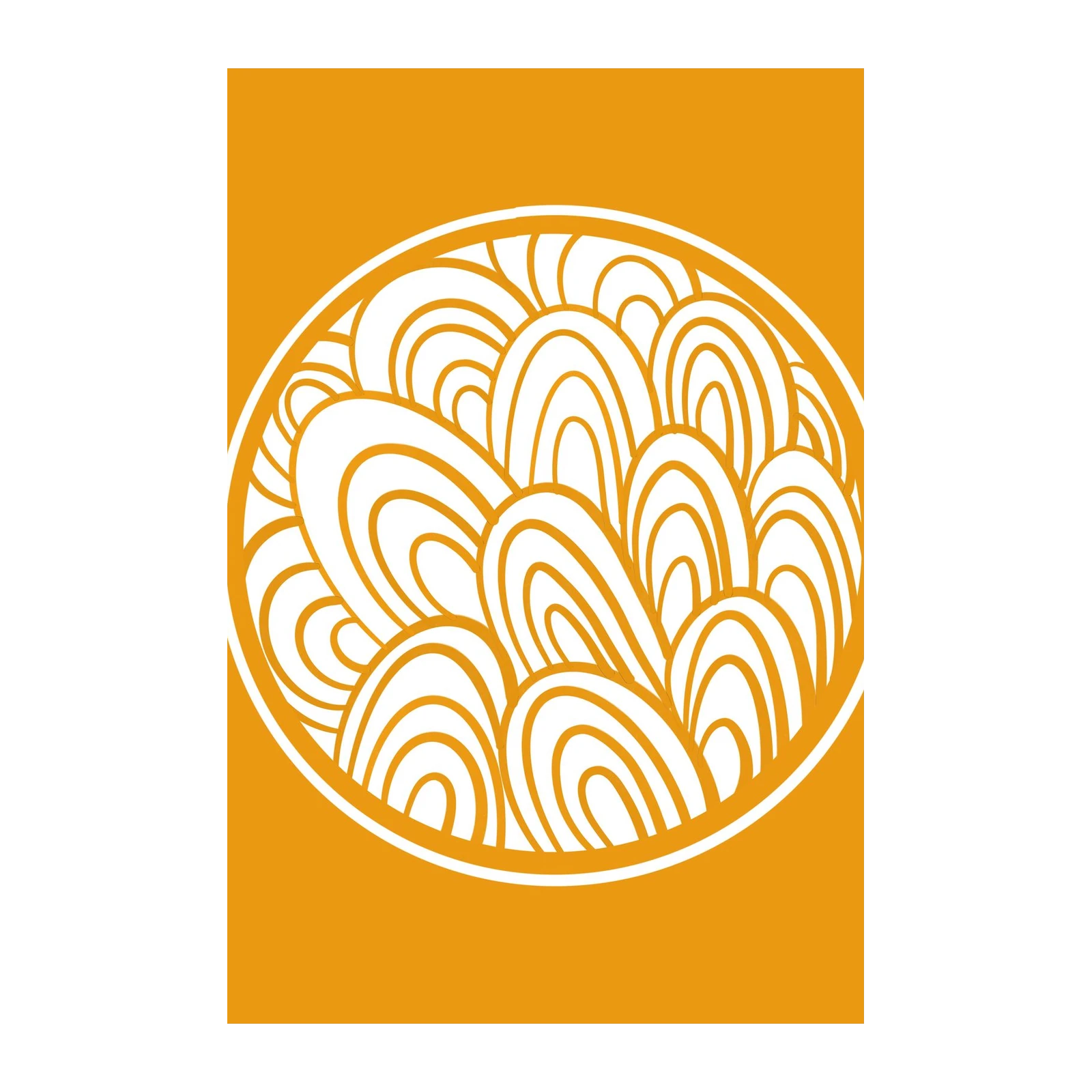 Organic Wave Art White on Orange Wall Art