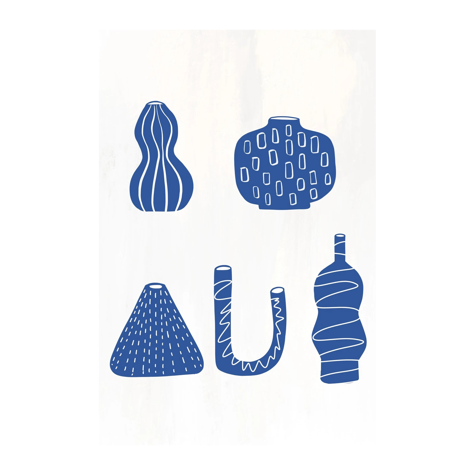 Boho Blue Vase Collection Wall Art