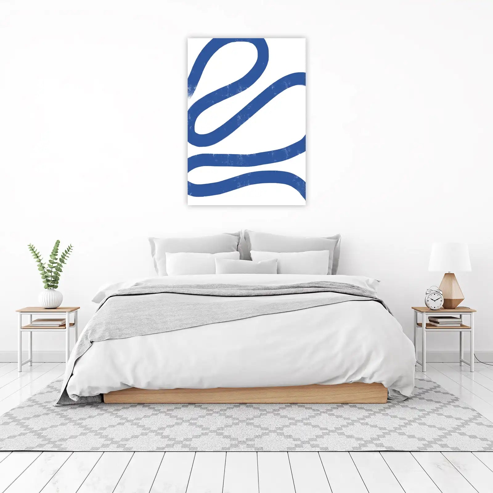 Abstract Blue Swirl Modern Art Wall Art