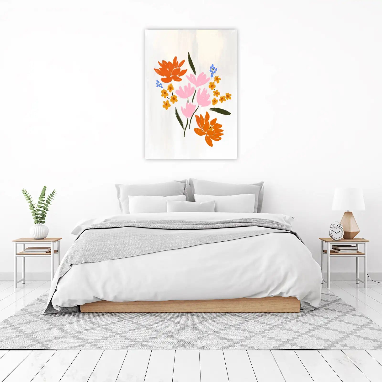 Vibrant Floral Burst Abstract Wall Art
