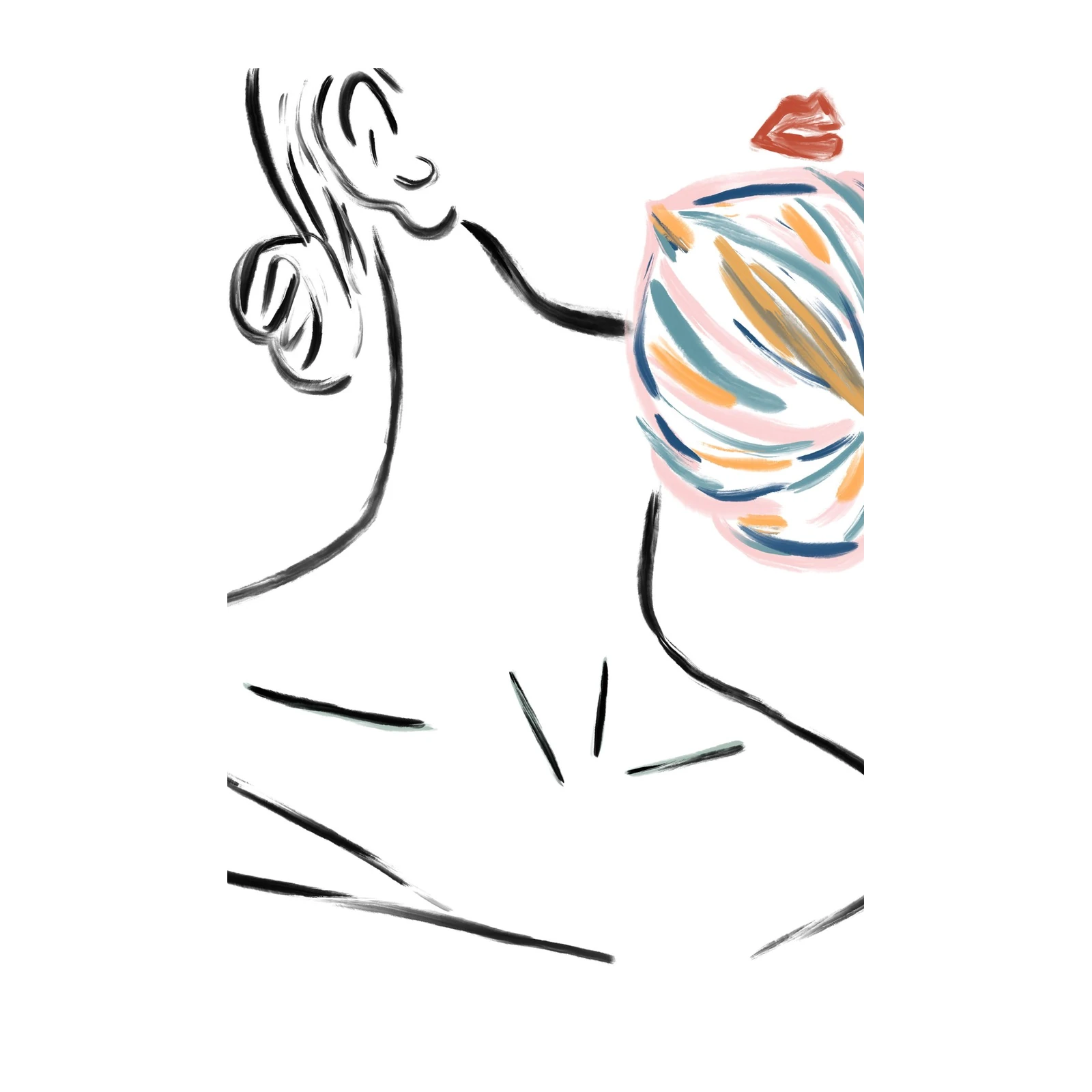 Abstract Woman Portrait Wall Art