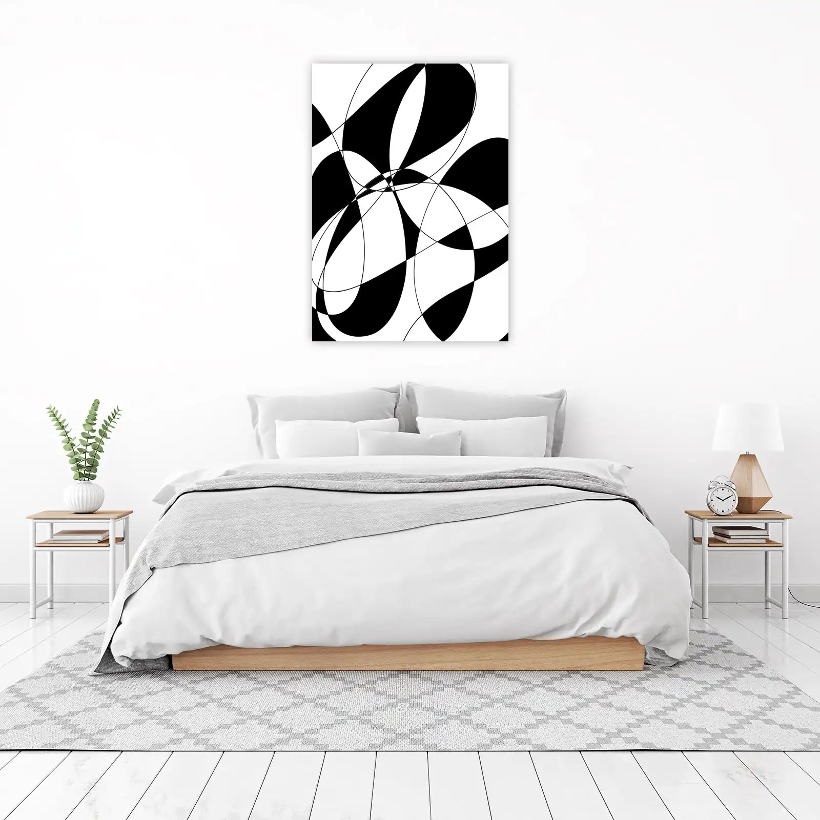 Monochromatic Abstract Flow Wall Art