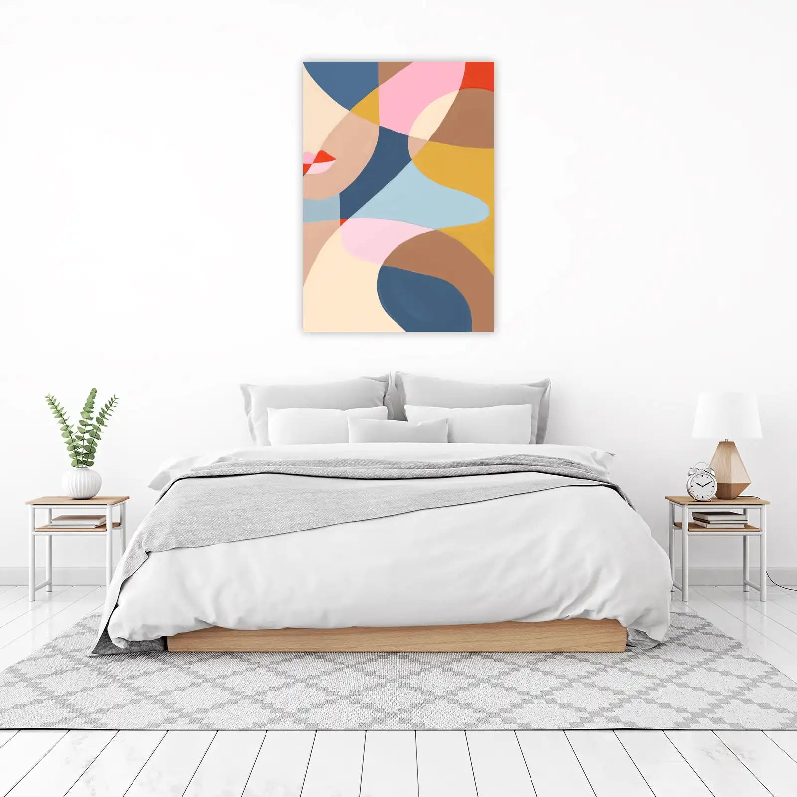 Abstract Geometric Face Wall Art