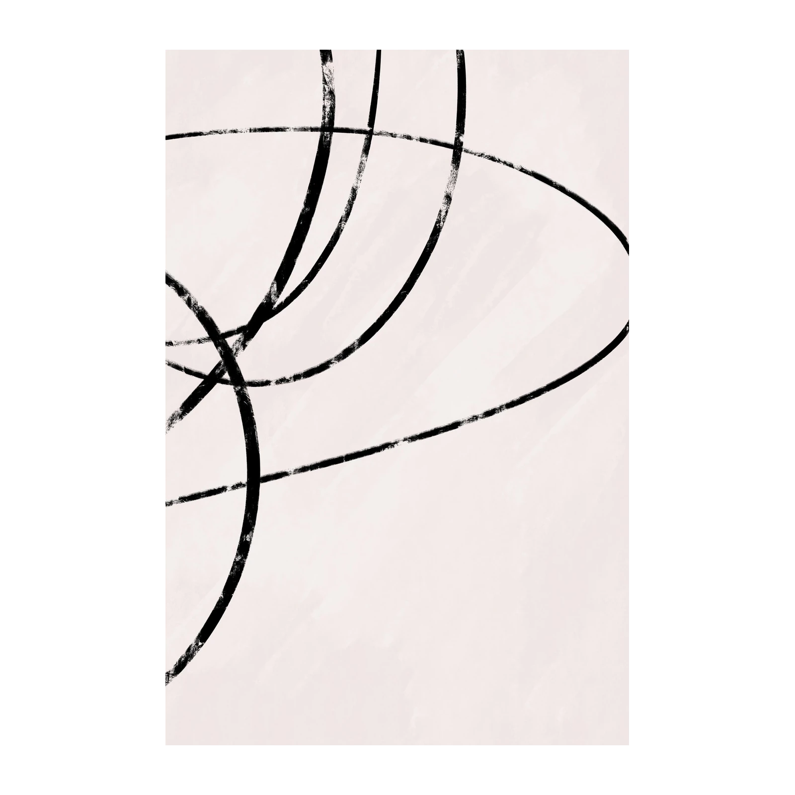 Abstract Black Swirls Minimalist Wall Art