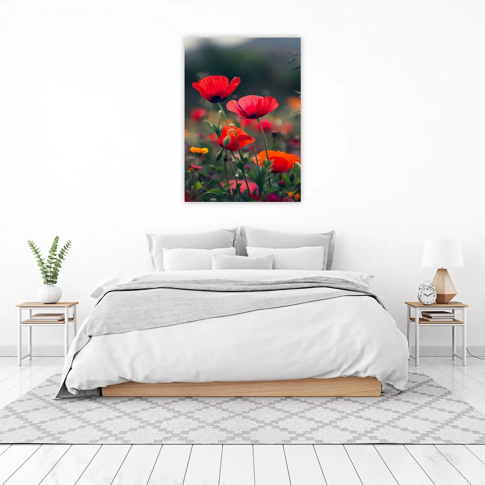 Vibrant Red Poppies Field Wall Art