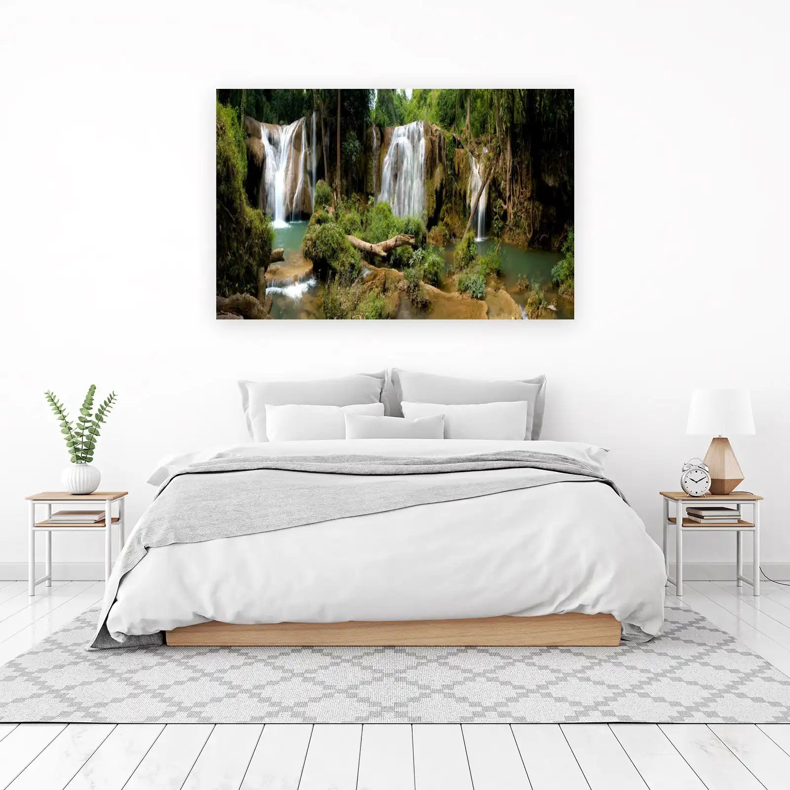 Lush Jungle Waterfall Serenity Wall Art