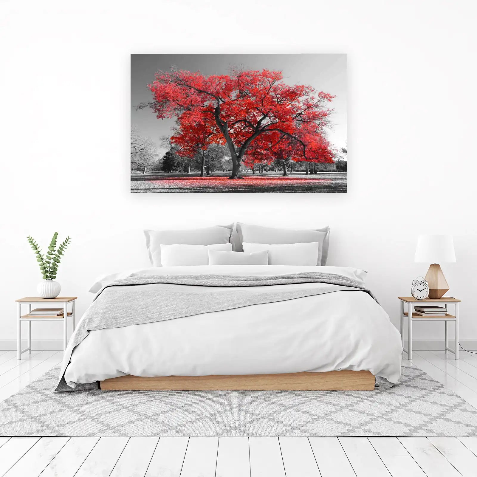 Vibrant Red Maple Autumn Tree Wall Art