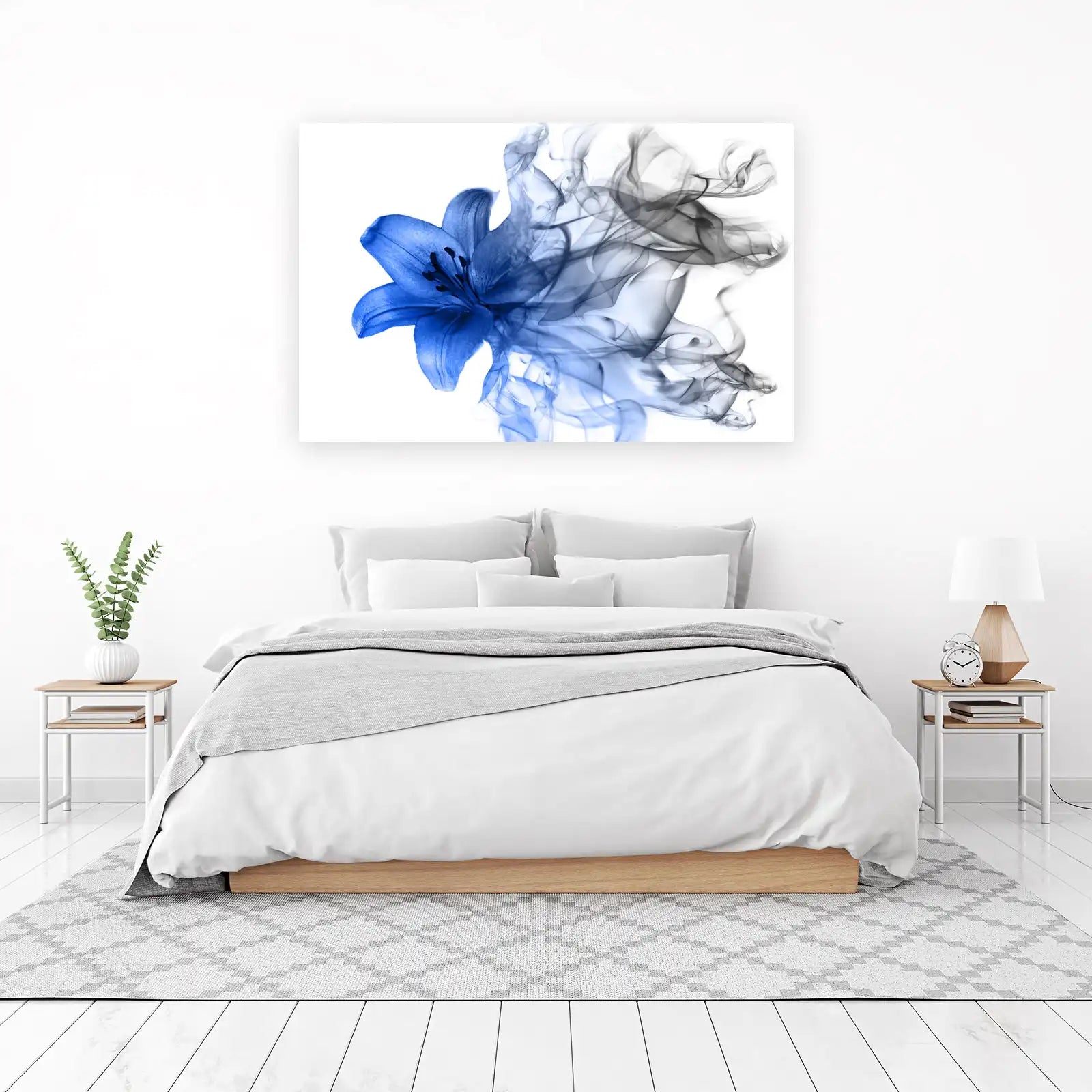 Blue Lily Smoke Modern Wall Art