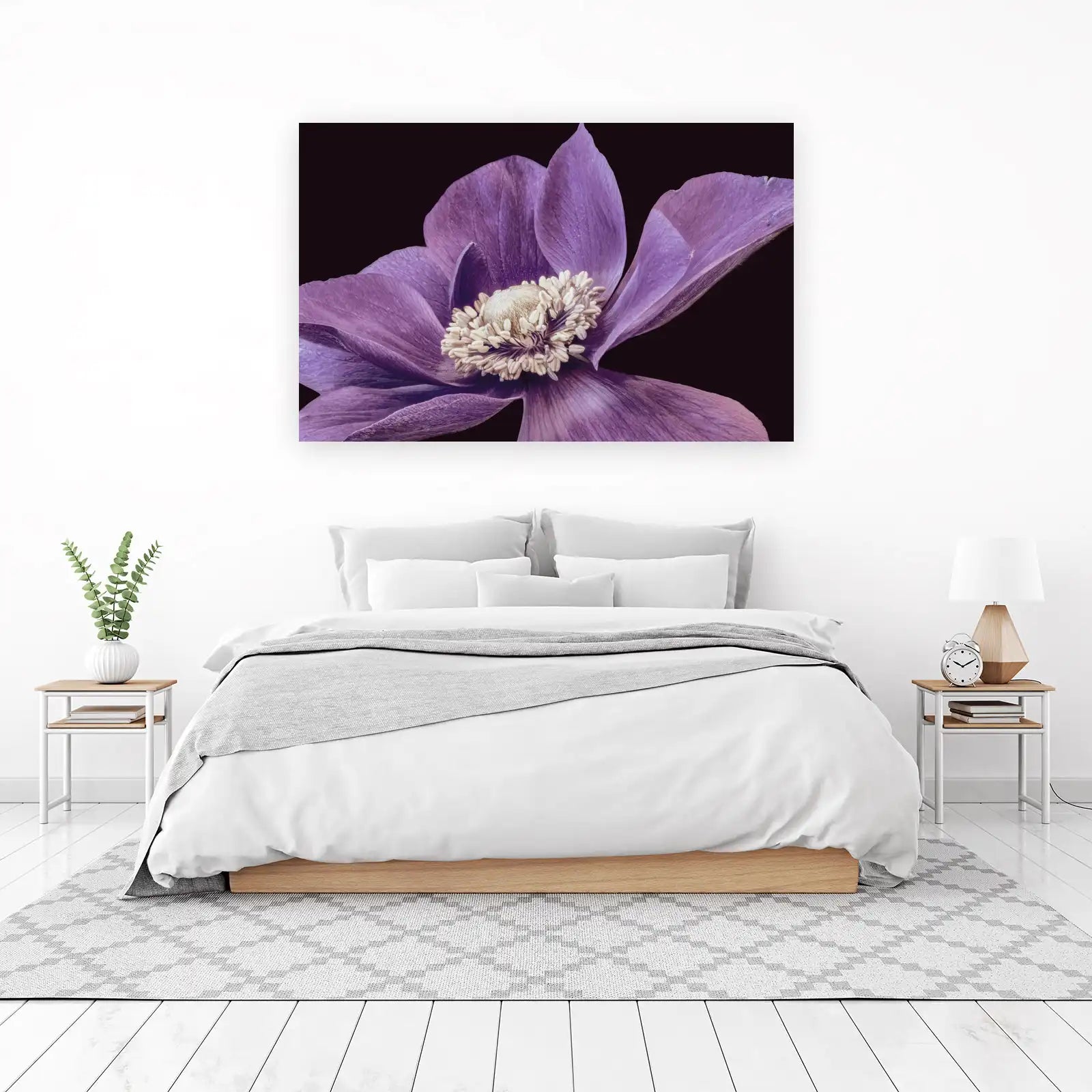 Elegant Purple Anemone Flower Wall Art