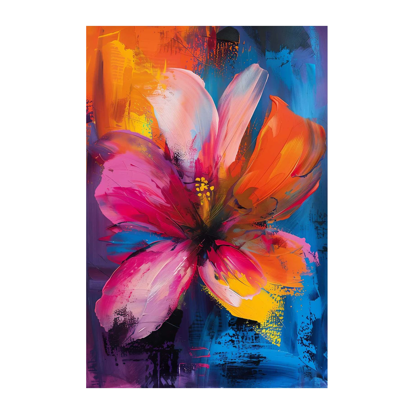 Vibrant Abstract Floral Wall Art