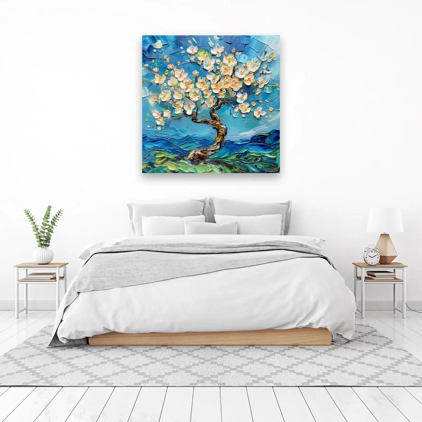 Textured Cherry Blossom Tree Wall Art