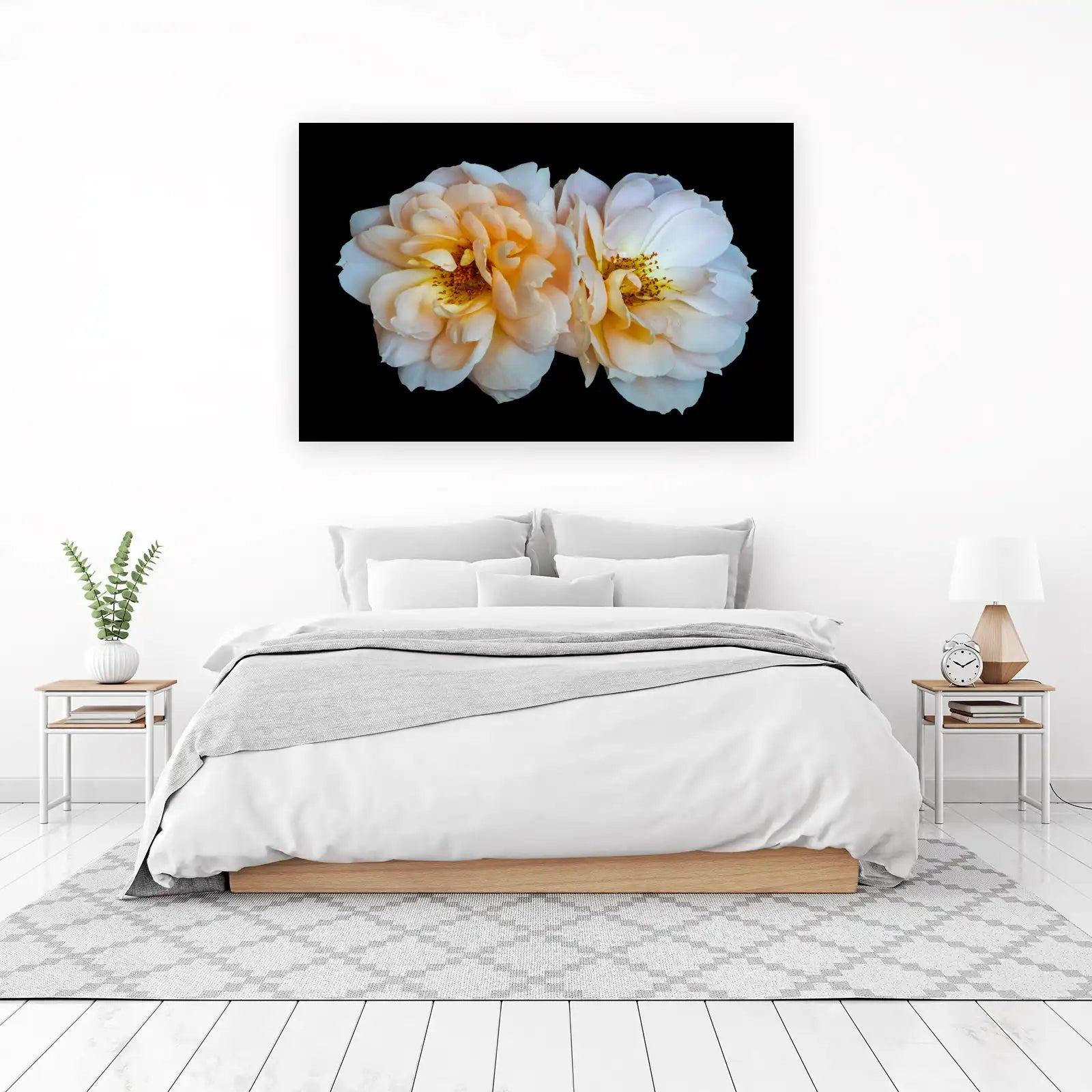 Delicate Peach Rose Duo Wall Art