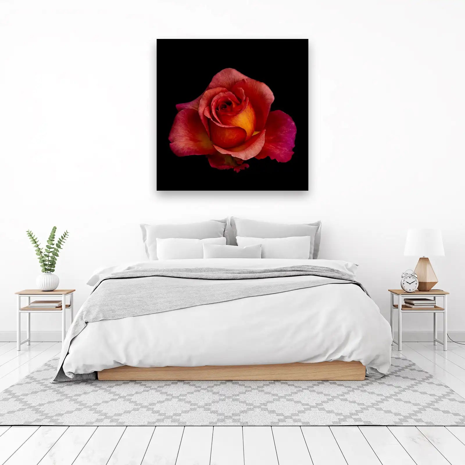 Fiery Red Rose Close-Up Wall Art
