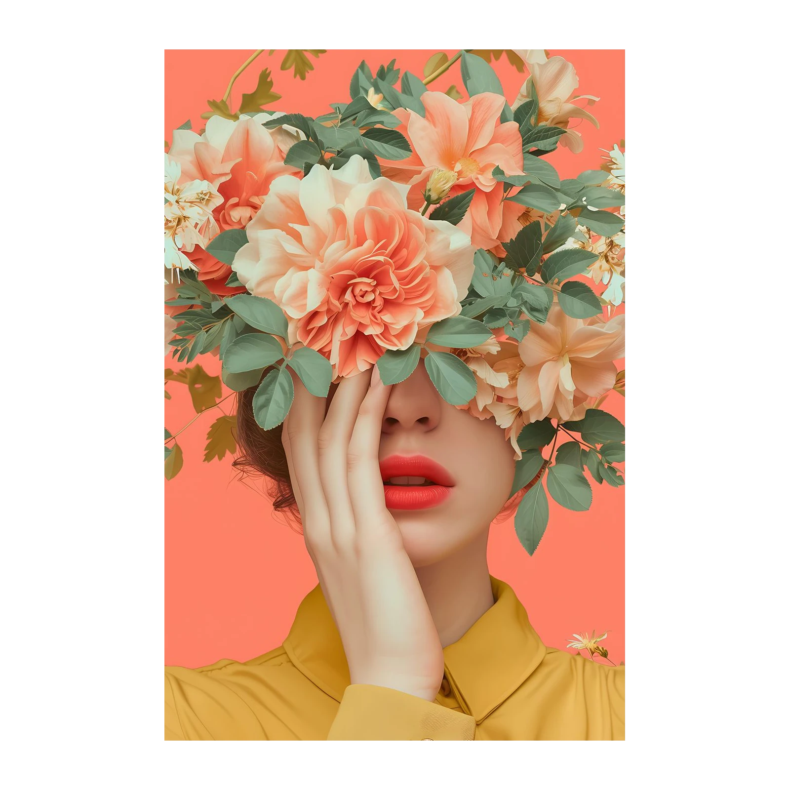 Floral Elegance Woman Wall Art