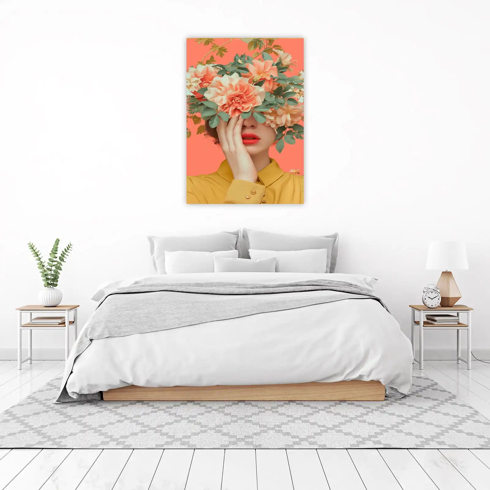 Floral Elegance Woman Wall Art