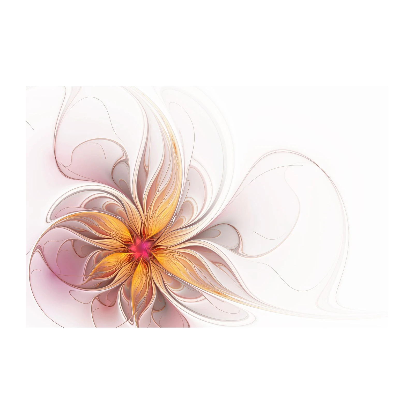 Abstract Floral Light & Gold Wall Art