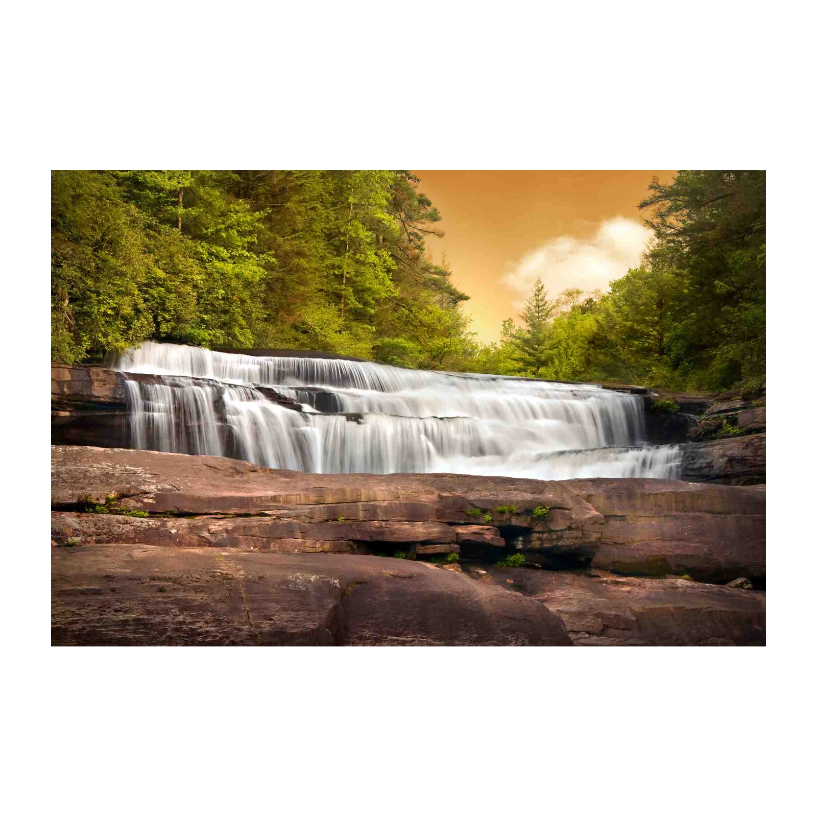 Serene Waterfall Nature Landscape Wall Art