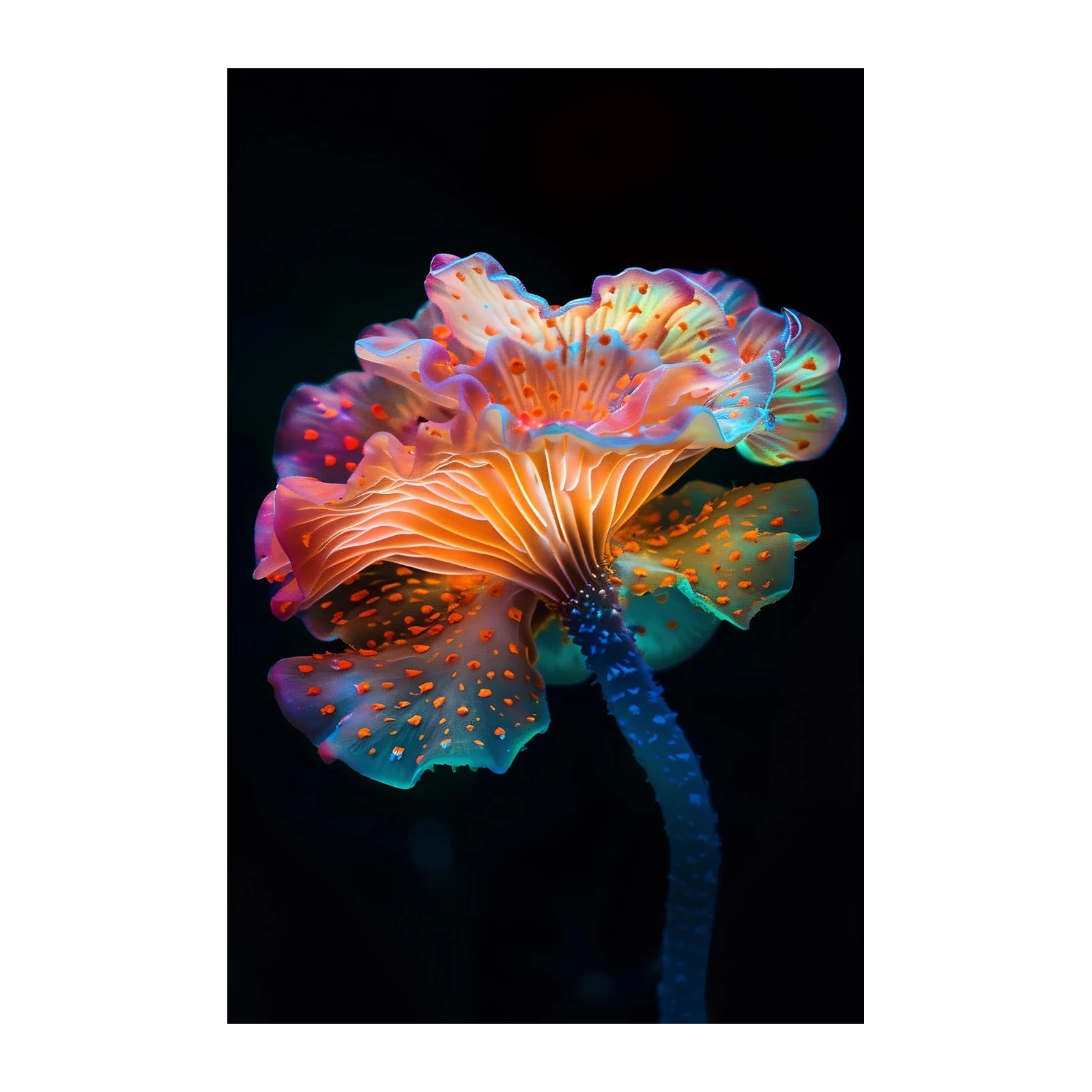 Bioluminescent Mushroom Bloom Wall Art