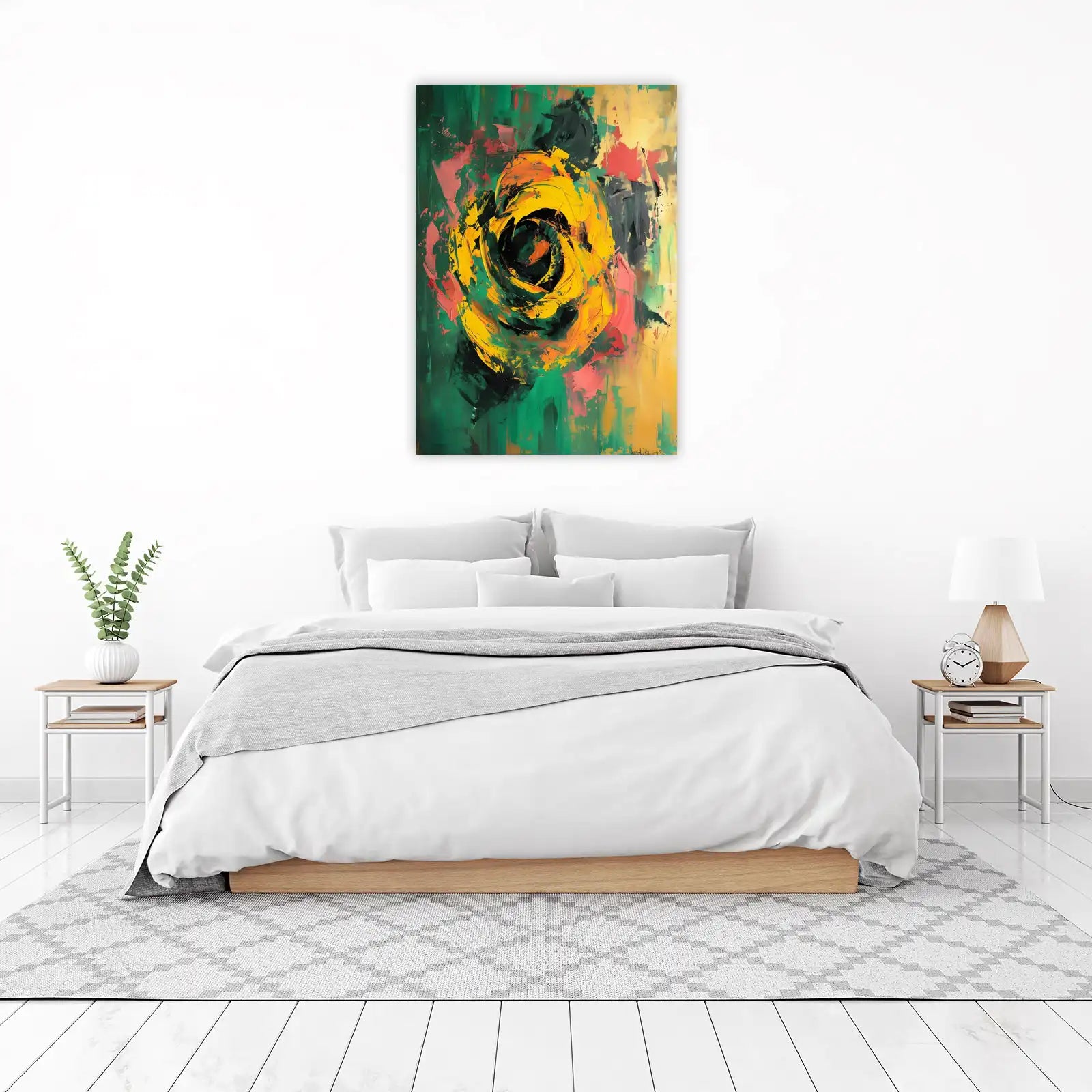 Vibrant Abstract Rose Wall Art