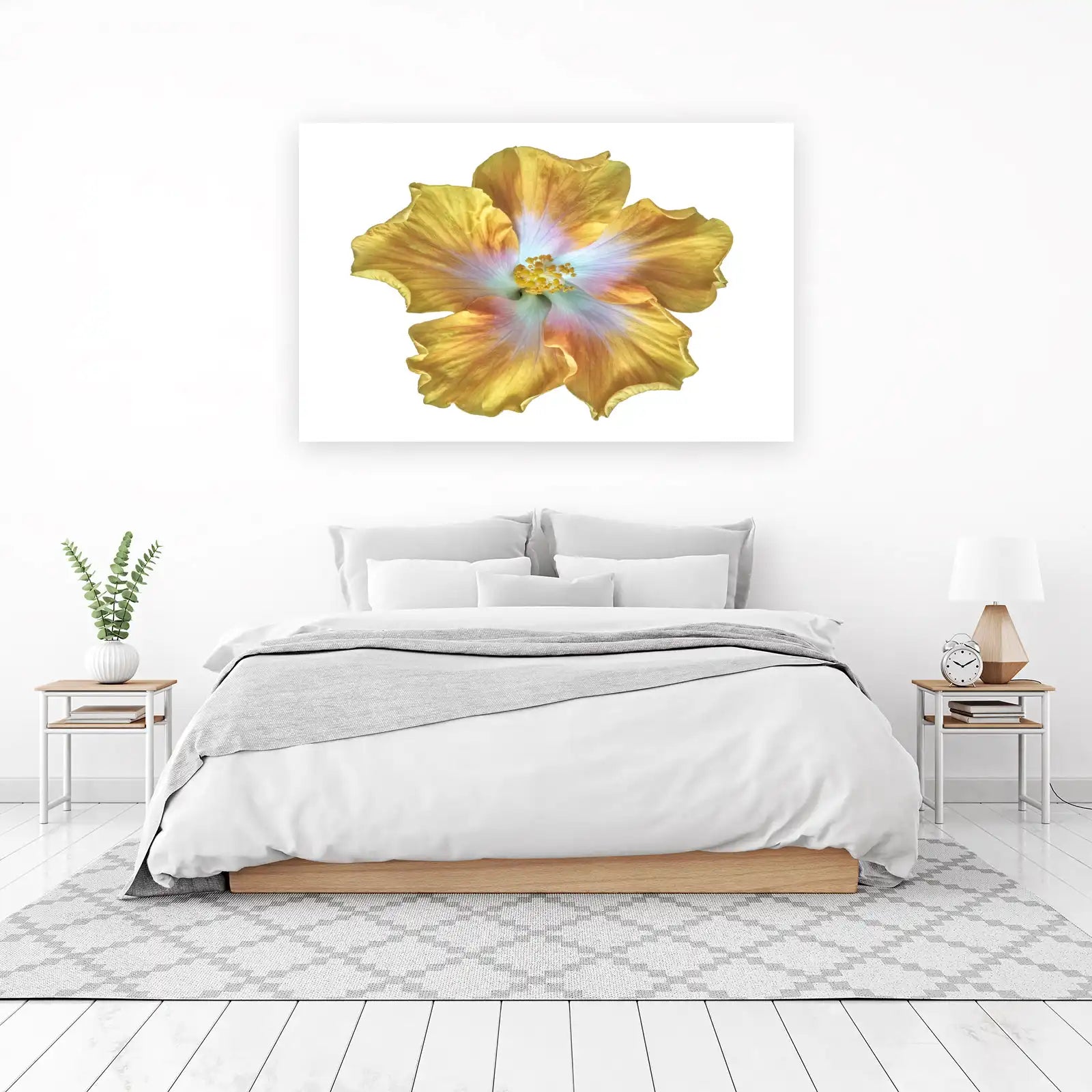 Golden Hibiscus Bloom Wall Art
