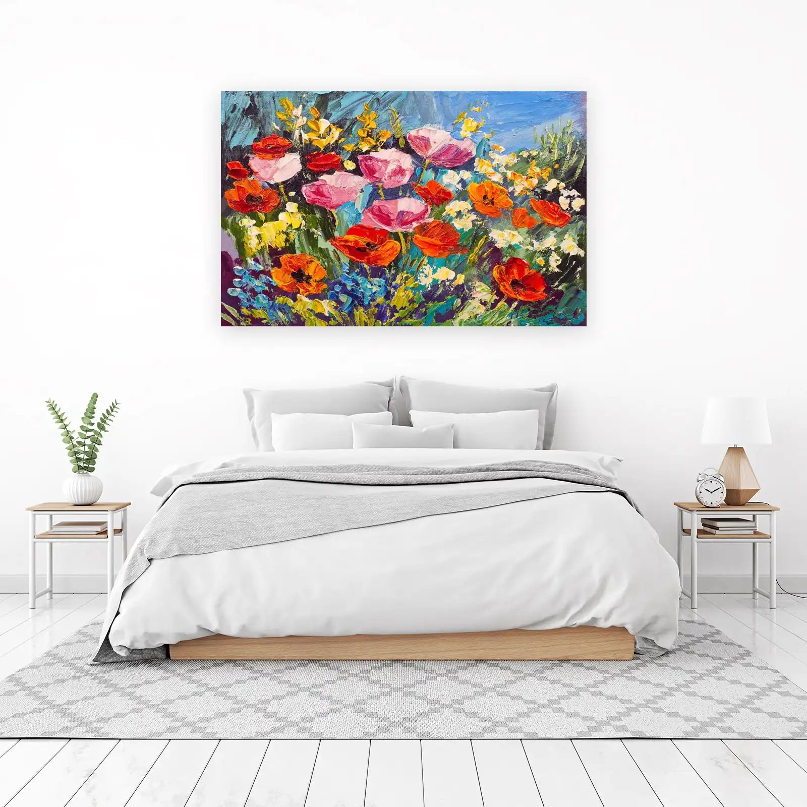 Vibrant Floral Garden Impasto Wall Art
