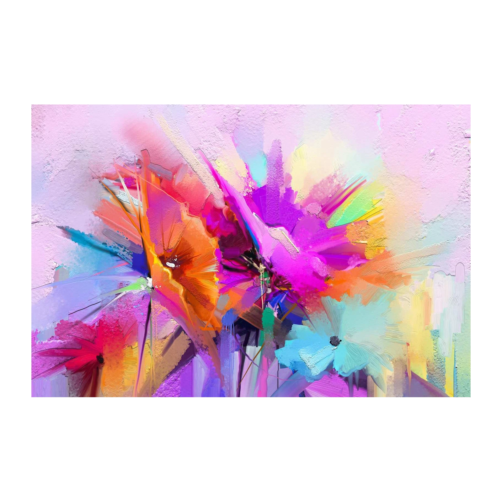 Vibrant Abstract Floral Burst Wall Art