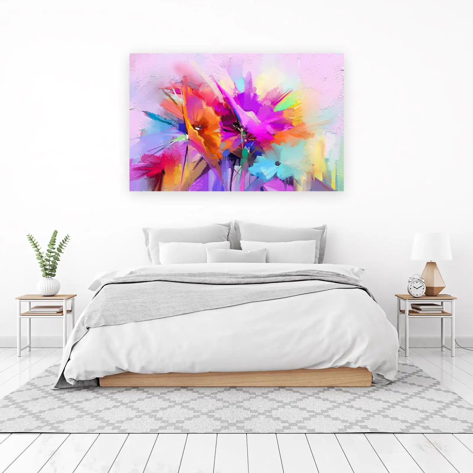 Vibrant Abstract Floral Burst Wall Art