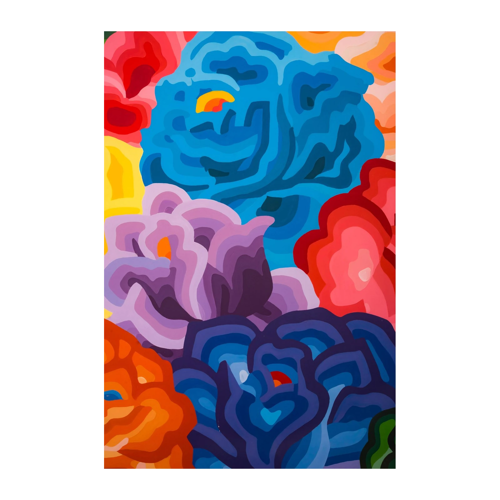 Vibrant Abstract Floral Wall Art