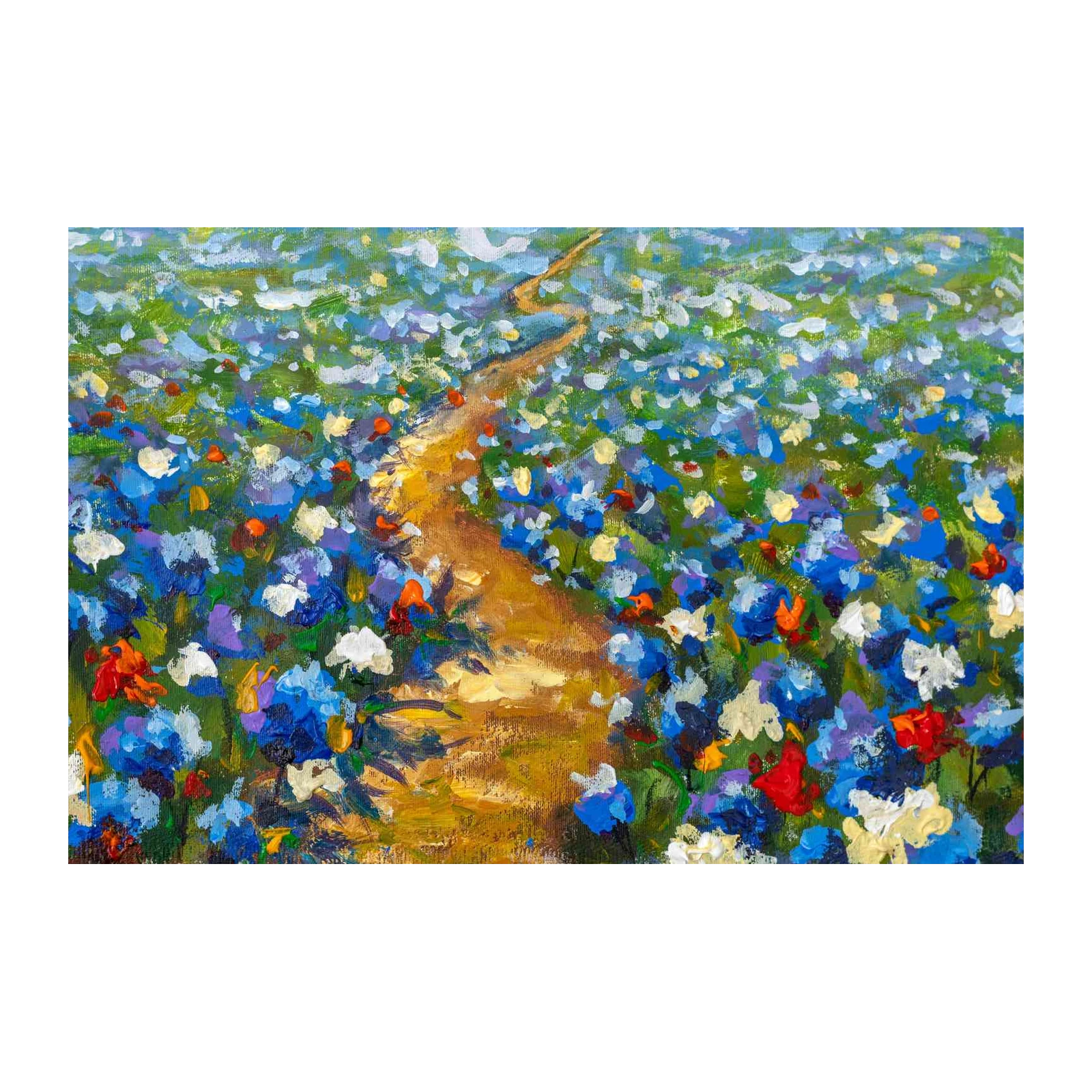 Vibrant Bluebonnet Path Landscape Wall Art