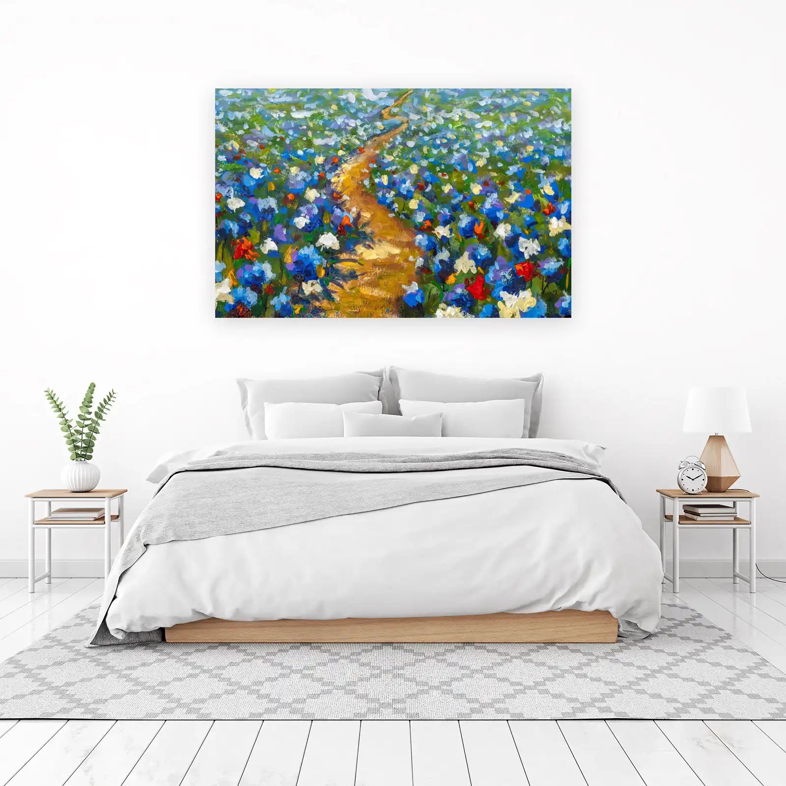 Vibrant Bluebonnet Path Landscape Wall Art